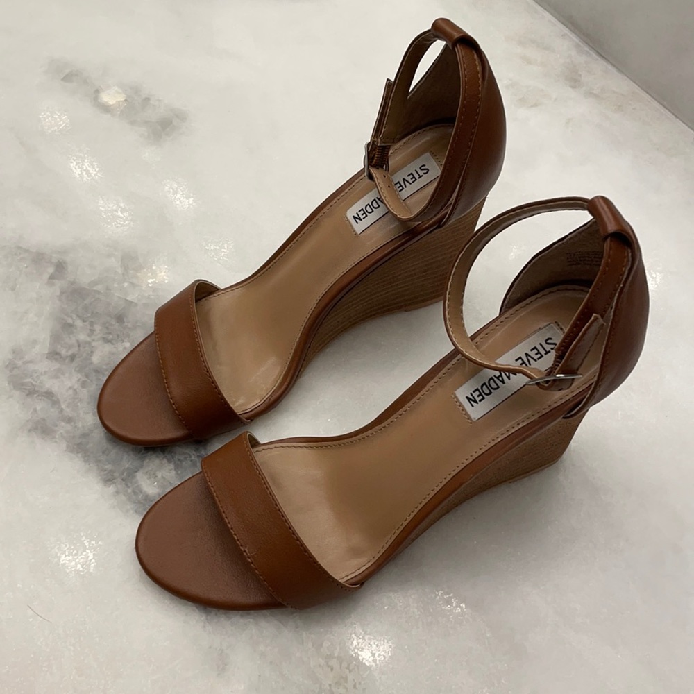 Brown Leather Wedges